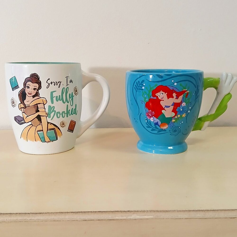 Like new/never used Disney princess mugs - Belle and Ariel
